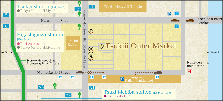 [Tsukiji Area Map]